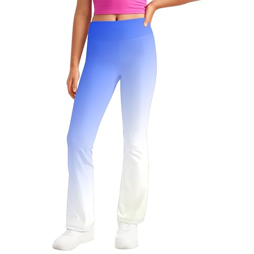 Toddler Girls Gradient Straight Leg Comfort Yoga Pants Teens High Waisted Activewear Leggings for Kids 2-13 Years