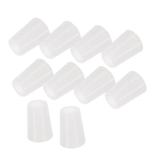 EXAOMBLE 10個 シリコンテーパーストッパー 試験管用プラグ あき設計でサンプルアクセス簡単 耐熱シリコーン製 優れた密封性能 実験室用透明