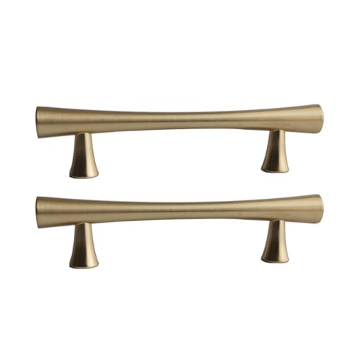 Image of HAORUN 2PCS Metal Modern Cabinet Pulls Brushed Gold Finish 96mm 128mm Drawer Handles (96mm)