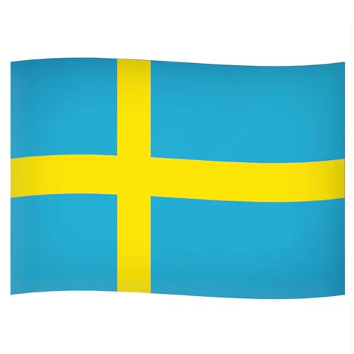 Murago - Schweden Fahne ca. 90x60 cm ohne Ösen - Schwedische Flagge klein ca. 60 x 90 cm Fanartikel Dekoration Garten wetterfest