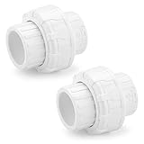 Hydroseal PVC Pipe Fitting, 1' Union Jetstream, Pack of 2 Pieces, Schedule 80, White, EPDM O-Ring,...