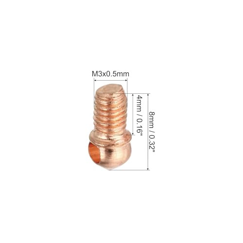 Image of PATIKIL M3x0.5 Eye Bolts, 30 Pack Screw Hook Loop Ring Decorative Light Fixture for Candle Pendant Lamp Chandelier DIY Project, Rose Gold