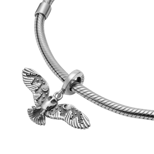 Owl Forest Whisper Witch Mountain Moon Gothic 925 Sterling Silver Charm Bead For Pandora & Similar Charm Bracelets or Necklaces4