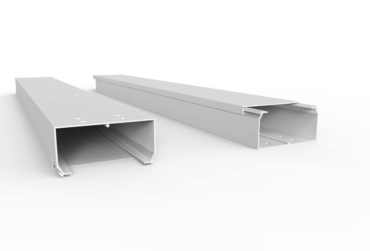 SCOSKK186 1 m Kabelkanal (L x B x H 1000 x 120 x 60 mm, PVC, Kabelleiste, Schraubbar) weiß