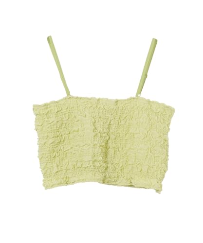 [ハニーズ] トップス ビスチェ ブラウス ノースリーブ セットアップ シャーリング ジャカード ショート丈 無地 レディース シャーリングビスチェ 578013945646 ライム Ｍのサムネイル