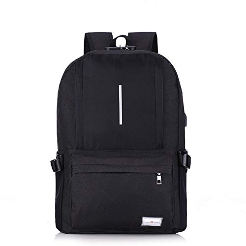 HXZB Negocio Mochila Portátil con Puerto De Carga USB para Hombres Y Mujeres Universitarias Mochila Ordenador Mochila Adecuado para 15,6 Portátil,Black