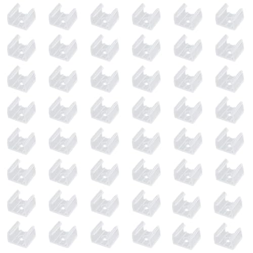 50pcs Clips Câbles, Clips de Montage pour Bande Lumineuse LED Néon, Supports de Fixation Translucides pour Bandes de Silicone LED de 12mm à 14mm, Idéal...