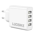 LUOSIKE – Mehrfach USB Ladegerät, 4-Port Adapter Netzteil für iPhone, 