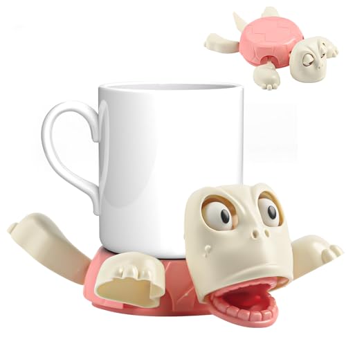 Turtle Coaster - Posavasos de tortuga impreso en 3D, divertido diseño de tortuga, novedosos posavasos para bebidas para 2025, diseño de sensor de gravedad, regalos para amigos y niños (rosa)