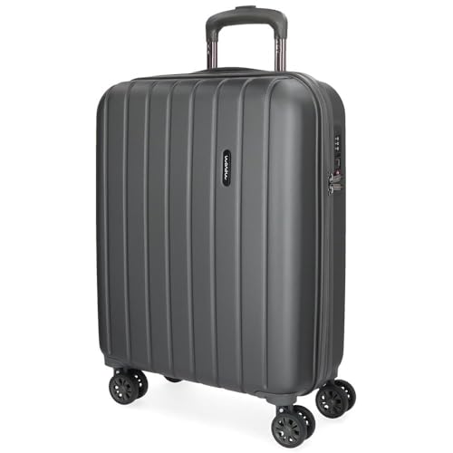 Movom Wood Maleta de cabina Gris 40x55x20 cms Rígida ABS Cierre TSA 38L 2,9Kgs 4 Ruedas Dobles Equipaje de Mano