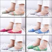 HAN Color Random 3pairsCotton thick irregular stealth skid silicone Super shallow peas women boat socks socks couple socks boat socks