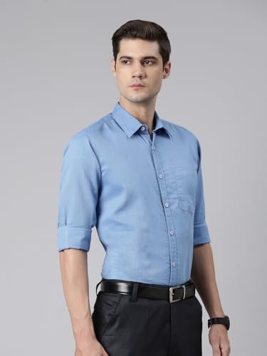 Image of THE SOUL PATROL Men's Casual Regular Fit Full Sleeve Premium Cotton Button-Down Shirt with Single Patch Pocket - Stylish, Classic, Comfortable, and Elegant for Everyday Wear