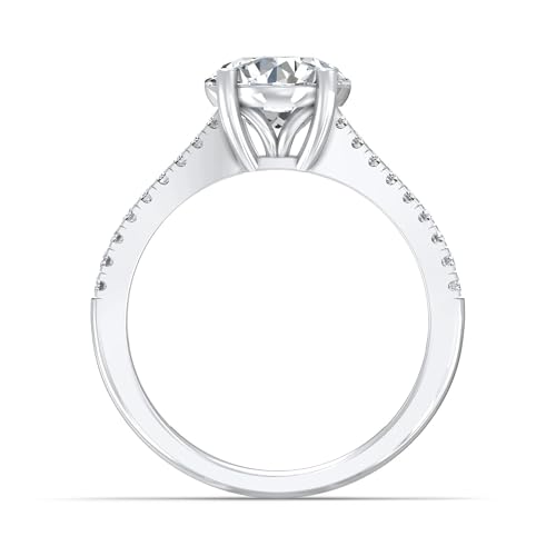 1 1/3 Carat - 3 1/3 Carat Round Shape Lab Grown Diamond Solitaire Engagement Ring | 10K, 14K Solid Yellow or White Gold Wedding Engagement Ring | D-F Color and VS Clarity3