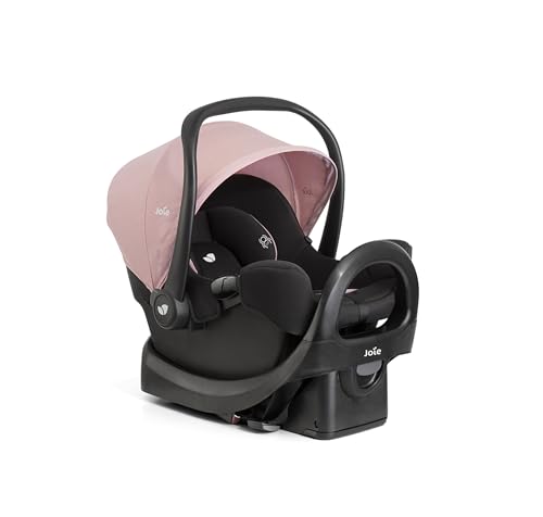 Image of Joie Rue Lightweight Infant Car Seat & Anti-Rebound Base –Side-Impact Protection, 5-Point Harness, and UPF 50+ Canopy for Newborns and Infants (Blush)