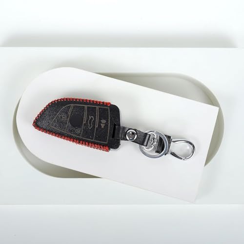Image of Leather Ca Remote Key Cover Case Compatible for BMW X Series ,M Series ,GT Series ,3 Series ,5 Series ,6 Series, 7 Series (Black)
