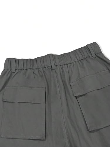 WDIRARA Men's Elastic Waist Drawstring Tie Front Streetwear Cargo Pants with Pockets4