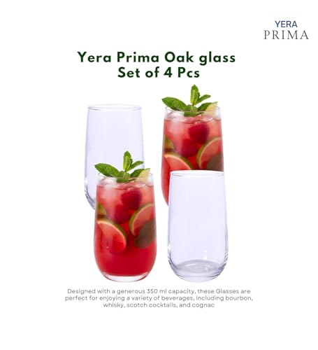 Image of Yera Prima Aqua Water /Juice /Cocktail Glass- 335 ml Each -Set of 4 pcs