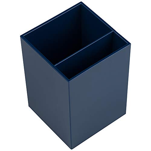 Image of JAM PAPER Plastic Pen Holder - Navy Blue - Desktop Pencil Cup Sold Individually