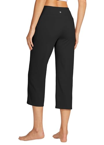 Willit Women's Yoga Capris Pants High Waist Leggings Crossover Straight Leg Athletic Exercise Workout Crop Capris 21"2