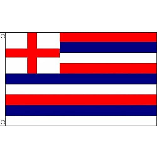 AZ FLAG, Striped Ensign Red/Blue/White Flag, 3x5 Ft, 100D Polyester Bristish Historic Banner with Two Metal Grommets