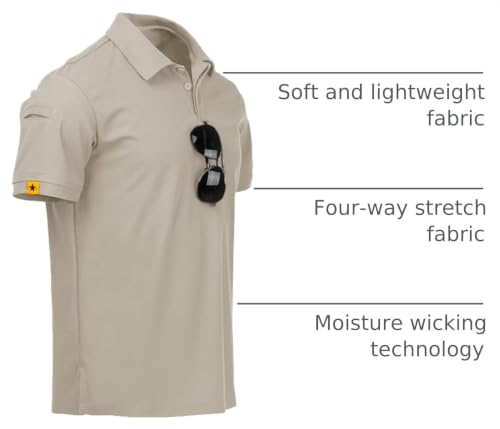 Image of ZITY Mens Polo Shirt Short Sleeve Sports Tactical T-Shirt Athletic Golf Polos Daily Casual Stylish Collared Shirts for Men