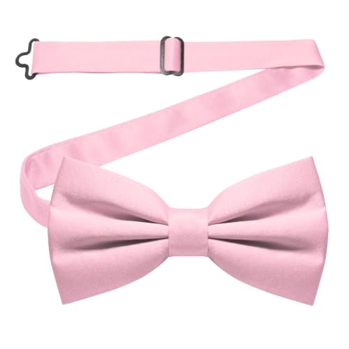 Image of JEMYGINS Solid Color Pre-tied Bow Tie Adjustable Bowtie for Men
