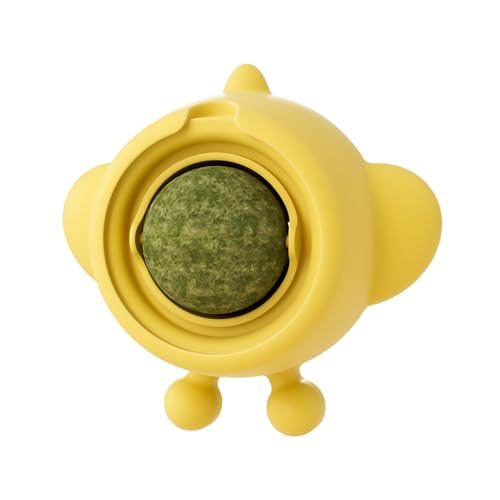 キャットニップボール、インタラクティブな猫の噛み玩具、安全性のある子猫のおやつの3.31x3.07、壁、ドア、楽しいペットエンターテイメントのための歯のクリーニングストレスリリーバー