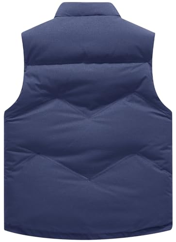 Image of PEGENO Men's Lightweight Outdoor Suede Padded Vest Sleeveless Casual Stand Collar Zipper Jacket Warm Winter Coat