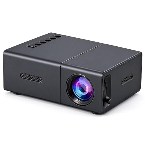 Portable LCD Projector, Mini Portable Projection Angle Adjustable LED Projector for Home Theater-Black - image 1