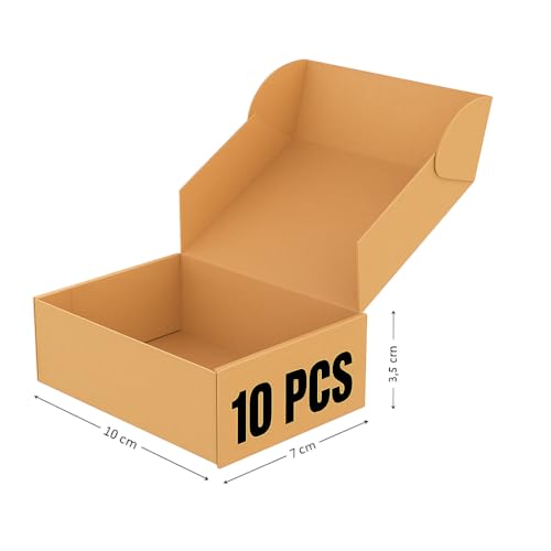 Image of BonKaso 3 Ply Brown Flap Corrugated Boxes for Packaging | 10 inchx7 inchx3.5 inch (Pack of 10)