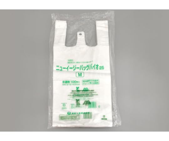 福助工業 ニューイージーバッグバイオ25厚口 M 100枚入り 0364665 1ケース(100枚×10)（直送品） - アスクル 福助工業 バイオマスレジ袋 ニューイージーバッグバイオ25 M 半透明 1ケース 100個×20セット入 0364304