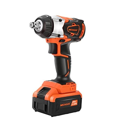 Meagle 20V Max Brushless Cordless Impact Wrench 4.0 Ah Battery Powered - 3 Speed Variable Trigger - 1/2 inch Square Drive