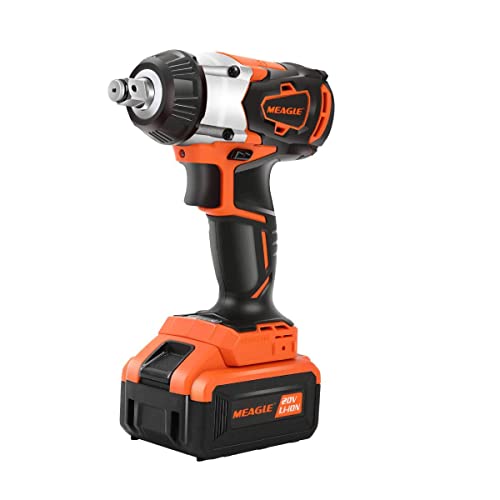 Buy 1 get 1 🔥 Meagle 20V Max Brushless Cordless Impact Wrench 4.0 Ah Battery Powered - 3 Speed Variable Trigger - 1/2 inch Square Drive