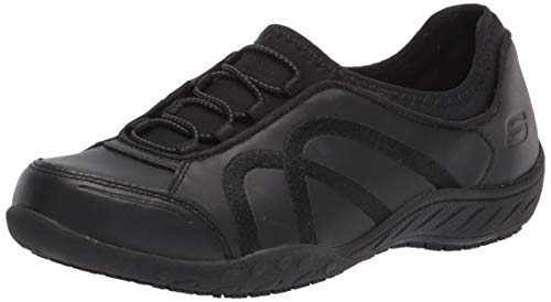 Skechers Women s Slip on Bungee Gore Food Service Shoe, Black, 9