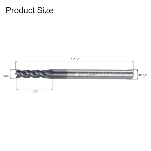 Image of uxcell 5pcs End Mill 7 /64 inch x 3 /8 inch 4 Flutes Spiral Helical Groove Tungsten Steel Straight Shank CNC Milling Bits for Aluminum Steel Cutting Metalworking