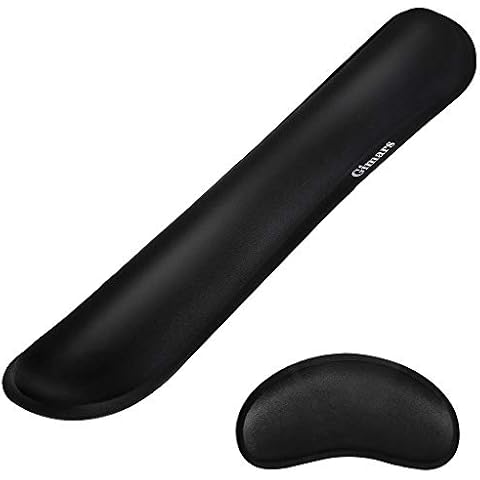 Gimars Handgelenkauflage für Tastatur und Maus Handballenauflage mit Memory-Schaum ergonomisch zur Entlastung des Handgelenks Schwarzes Pad-Set Cover