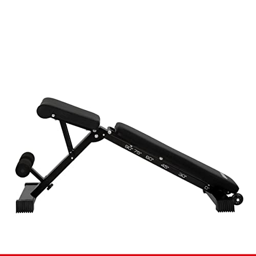 HAMMER Hantelbank Force 2.0, Schrägbank, Negativ-Einstellung, 99% vormontiert, 200 kg Gewichtsbelastung, Transportrollen, 123 x 52 x 120 – Bild 6