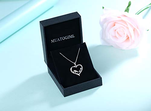 925 Sterling Silver Mom Necklace Love Heart Pendant Mama Bear Panda Elephant Sloth Animal Necklaces Mother Son Daughter Jewelry Gifts for Women Mum Family 6