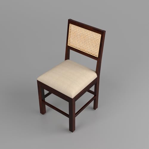 Image of Solid Sheesham Wood 6 Seater Dining Table Set with Cushioned Chairs for Dining Room | Living Room | Home & Office | Hotels Restaurant & Cafe (6 Seater, Walnut Finish)