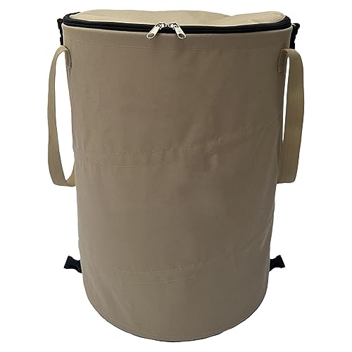 tongfeng Papelera de camping – Cubo de basura portátil plegable de 37 L con cremallera para camping, al aire libre, jardín, césped