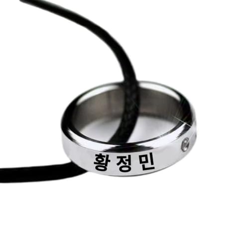 [HVRNT] ファンジョンミン リング 名前 誕生日 指輪 ネックレス 韓国の俳優 黒紐付き 応援황정민 Hwang Jung Minファン・ジョンミン グッズ レディース メンズ プレゼント 人気 韓国ドラマ コンサート 応援グッズ プレゼント 韓国アクセサリー  (Hwang Jung Min（ファンジョンミン）) [並行輸入品]
