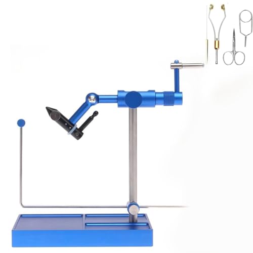 Étau rotatif 360° pour pêche à la mouche avec base piédestale et kit complet de montage de crochets