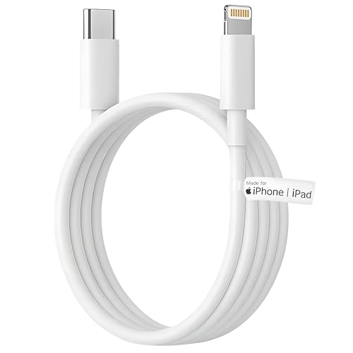Image of SAKIT MFi Certified 27W Type C to Lightning Super Fast Charging Cable, High-Speed Data Sync, Durable Type C to iPhone Charger Cord,1M (3.3ft),Compatible with iPhone 14 /13 /12 /11 /X /8 /7 /6 /5 Series,White