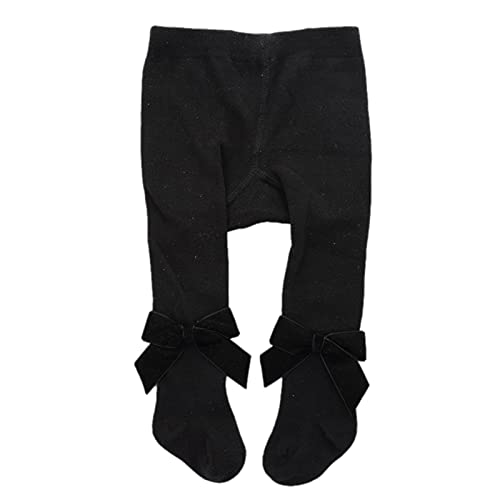 Catálogo para Comprar On-line Medias para Bebé los mejores 10. 48 MBMSHEGH - Mallas de algodón para recién nacidos para bebés y niñas, medias de princesa Bowknet pantyhose para primavera y otoño 0-3 años, A-Negro, 0-12 Meses