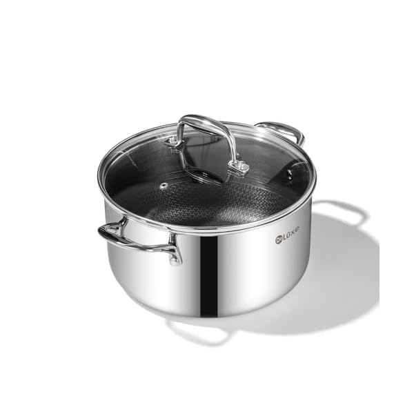   DELUXE-Hybrid-Nonstick-54-Quart-Stockpot-with-Tempered-Glass-Lid-Dishwasher-Oven-Safe-Induction-Ready-PFOA-Free-Compatible-with-All-Cooktops