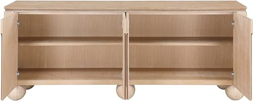 Meridian Furniture 77023Natural Cardiff Collection Modern | Contemporary Sideboard/Buffet with Rich Natural Oak Finish, Solid Wood, Oak Vener, 72" W x 18" D x 29.5" H, Natural - Image 6