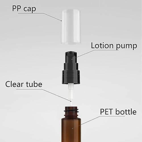 ZEOABSY 6 Stück 10ml Leere Weiß Lotionsflasche mit Weiß Pumpe, 10 ml Nachfüllbar Lotion Pumpflasche Reise-Lotionsflasche, Kosmetikbehälter für Essence Shampoo Conditioner + 1 x Trichter