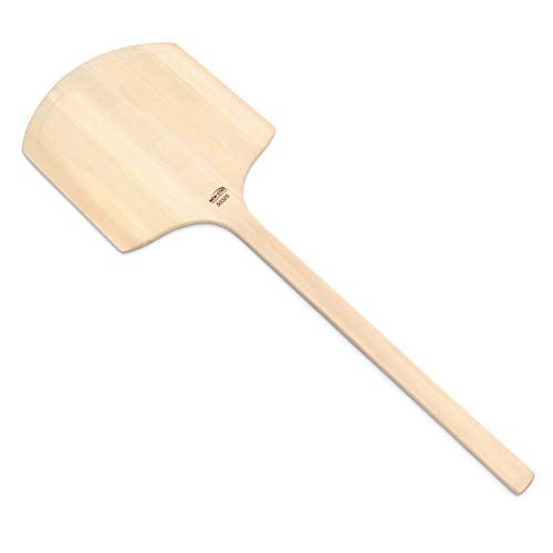 Image of New Star Foodservice 50325 Restaurant-Grade Wooden Pizza Peel, 16 inch L x 14 inch W Plate, with 26 inch L Wooden Handle, 42 inch Overall Length