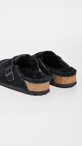 Image of Birkenstock Men's Boston Shearling Sandals, Black Black, 12 Medium US