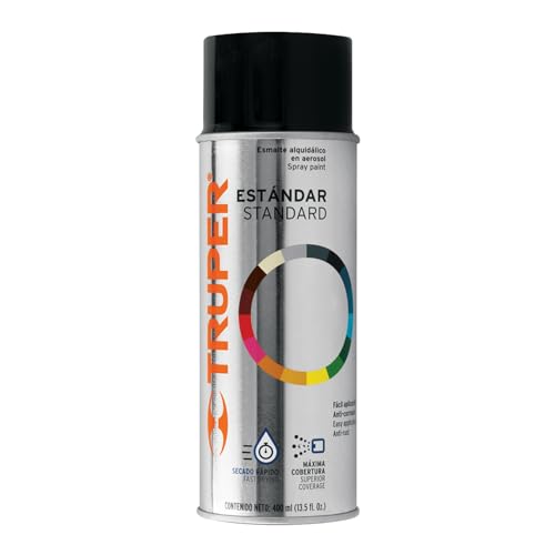 Truper PA-NM-2, Pintura en aerosol color negro mate 400 ml